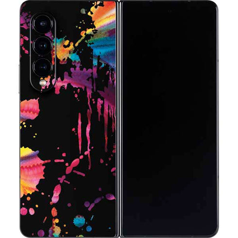 Chromatic Splatter Black Galaxy Z Fold4 5G Skin